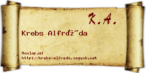 Krebs Alfréda névjegykártya